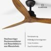 Santa Elena Deckenventilator 52" 9.060m³/h Echtholzflügel 6 Geschwindigkeitsstufen Fernbedienung