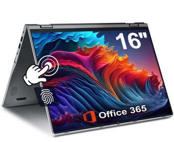 MENGHU 2-in-1 Laptop 16 Zoll Touchscreen Intel N95 16GB RAM 640GB SSD Win 11 Notebook