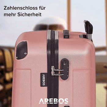 Arebos Kofferset Reisekoffer 4er Set Hartschalen Koffer Trolley S-M-L-XL-Set, 4 Rollen, , Teleskopstange
