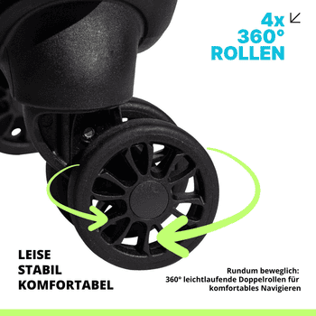 Crosstravel Kofferset Monterey, 4 Rollen, , Volumenerweiterung bei Größe M+L