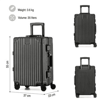 KOFA Handgepäckkoffer ZURICH, 55cm Alu-Rahmen & Polycarbonat-Hartschale, 4 Rollen, TSA Schloss KOFA Handgepäckkoffer ZURICH, 55cm Alu-Rahmen & Polycarbonat-Hartschale, 4 Rollen, TSA Schloss