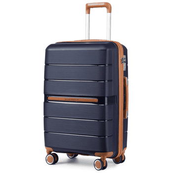 British Traveller Handgepäck-Trolley Reisekoffer Hartschalenkoffer aus 100% PP 8 Spinnerräder, TSA-Schloss
