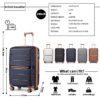 British Traveller Handgepäck-Trolley Reisekoffer Hartschalenkoffer aus 100% PP 8 Spinnerräder, TSA-Schloss