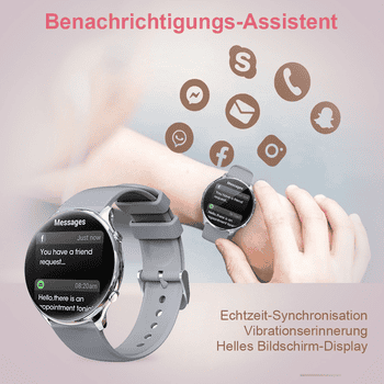 ANYSUN Fitness Tracker Uhr für Damen Herren mit Telefonfunktion Smartwatch HD Voll Touchscreen Fitness Tracker mit 120 Sport SpO2 Pulsuhr, Schlafmonitor Menstruationszyklus, Armbanduhr für iOS Android