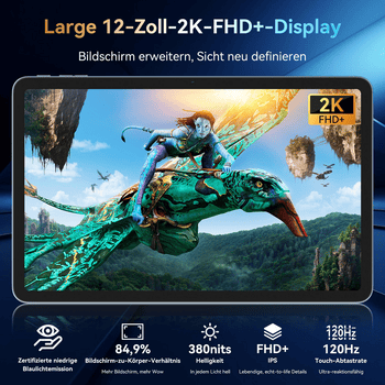 blackview 2026 Mega2 128/256GB 4G Android 15 2,4K Tablet , 5G WiFi, 2.4K, Android 15, 9000mAh, 4G LTE, 128/256GB)