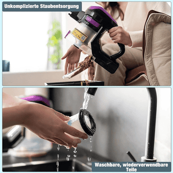 VacniQ Akku-Hand-und Stielstaubsauger Akku Staubsauger Kabellos, für Tierhaare, 5-stufiger HEPA-Filter, beutellos, Akku Staubsauger, Staubsauger, 45KPa, 45 Minuten, 1.2 L,65 dB, 1.5kg VacniQ Akku-Hand-und Stielstaubsauger Akku Staubsauger Kabellos, für Tierhaare, 5-stufiger HEPA-Filter, beutellos, Akku Staubsauger, Staubsauger, 45KPa, 45 Minuten, 1.2 L,65 dB, 1.5kg
