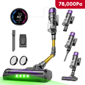 Ultenic Akku-Stielstaubsauger Akkustaubsauger,78000PA/650 W/Zero-Tangle-Bodenbürste, 650,00 W, beutellos, Anti-Tangle Bodenbürste für Hartböden Teppiche Tierhaare Ultenic Akku-Stielstaubsauger Akkustaubsauger,78000PA/650 W/Zero-Tangle-Bodenbürste, 650,00 W, beutellos, Anti-Tangle Bodenbürste für Hartböden Teppiche Tierhaare