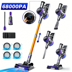 VacniQ Akku-Hand-und Stielstaubsauger Akku Staubsauger Kabellos 68Kpa 55min Laufzeit, 65dB,für Tierhaare, 300 W, beutellos, 6-fach Hochleistungsfilter, Zubehör inklusive VacniQ Akku-Hand-und Stielstaubsauger Akku Staubsauger Kabellos 68Kpa 55min Laufzeit, 65dB,für Tierhaare, 300 W, beutellos, 6-fach Hochleistungsfilter, Zubehör inklusive