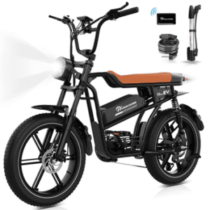 EVERCROSS TECH E-Bike 20” x 4,0 fette Reifen MTB, 48V 15,6AH Removable Battery, NFC, Heckmotor, 748,8 Wh, bis 55-100km, 7 Gang Shimano, Kettenschaltung, Heckmotor