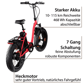 AGON E-Bike Faltrad Aurevia, 7 Gang Shimano Tourney Schaltwerk, Kettenschaltung, Heckmotor, 468 Wh, E Bike Klapprad 20" Pedelec für Damen Herren 155-195cm Elektrofahrrad AGON E-Bike Faltrad Aurevia, 7 Gang Shimano Tourney Schaltwerk, Kettenschaltung, Heckmotor, 468 Wh, E Bike Klapprad 20" Pedelec für Damen Herren 155-195cm Elektrofahrrad