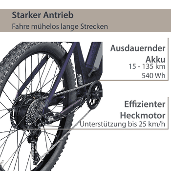 AGON E-Bike Mountainbike Alpha, 10 Gang Deore SGS T6000 Schaltwerk, Kettenschaltung, Heckmotor, 540 Wh, Pedelec, Elektrofahrrad für Damen u. Herren, MTB AGON E-Bike Mountainbike Alpha, 10 Gang Deore SGS T6000 Schaltwerk, Kettenschaltung, Heckmotor, 540 Wh, Pedelec, Elektrofahrrad für Damen u. Herren, MTB