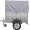 Neuanhänger Kipper ungebremst Garden Trailer 150 KIPP mit zusätzlichen Bordwänden, Stützrad, Hochplane und Hochspriegel-Neu