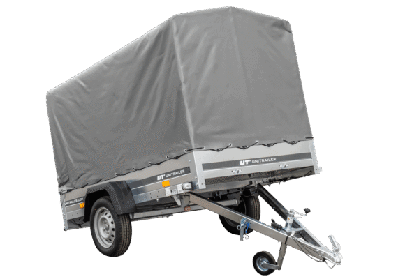 PKW Anhänger 230×125 Garden Trailer 230 KIPP Unitrailer 750 kg mit Stützrad, 110 cm hoher Plane und Hochspriegel-Neu – [LTG_SITE_NAME]
